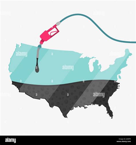 Map Of Usa Being Fueled By Oil Gas Pump Fueled Map On The Map There