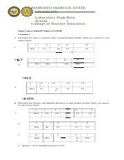 Felarca Stat And Prob Week 3 Activity Docx MARIANO MARCOS STATE