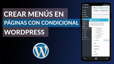 Cómo Crear Menús Diferentes en Distintas Páginas con Conditional Menús
