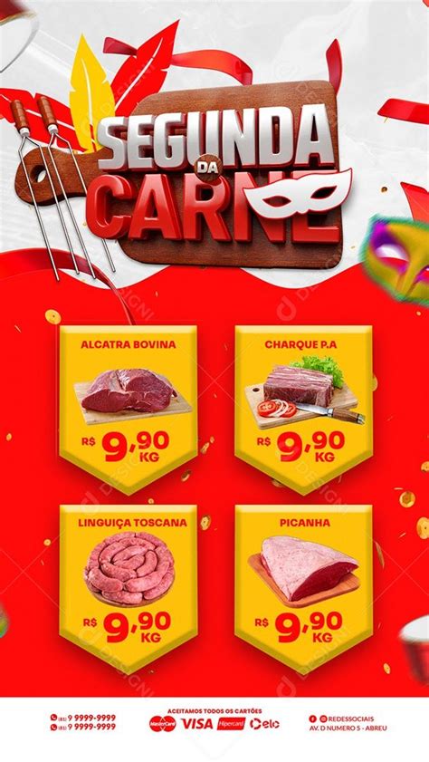 Baixar Story Encarte De Supermercado Segunda Da Carne Açougue Carnaval