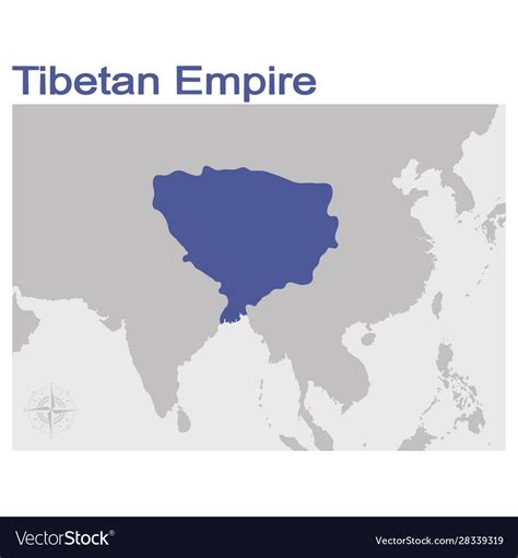 With map tibetan empire Royalty Free Vector Image