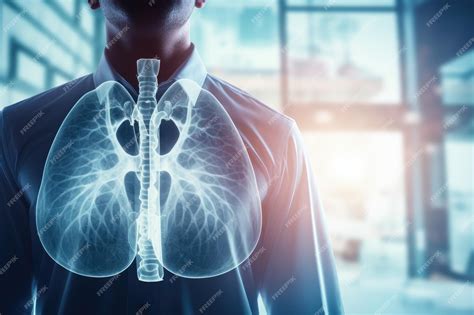 Doctor Analyzing Chest X Ray For Diagnosing Pneumonia Emphysema And Lung Conditions Premium Ai