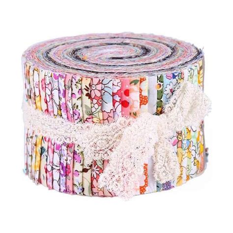 Fabric Strips Roll 25 Inch Jelly Fabric Bundles Fabric Quilting Strips Roll Up Flower Precut