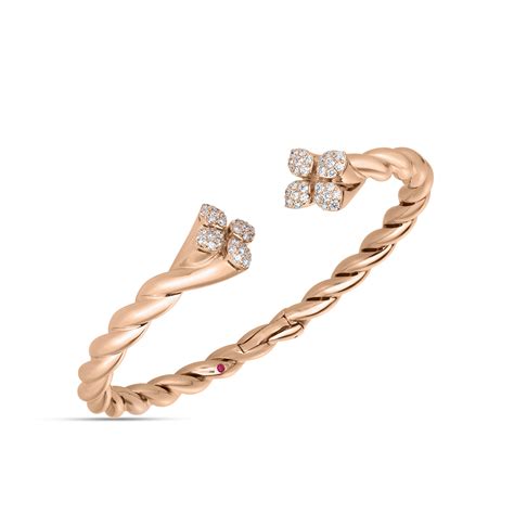 18K ROSE GOLD LOVE IN VERONA DIAMOND TWIST BANGLE Roberto Coin