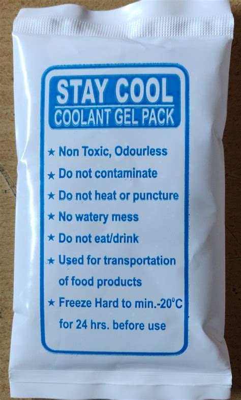 100 Grams Ldpe Stay Cool Coolant Gel Pack 3 X 6 Inches At ₹ 375