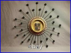 Vintage Seth Thomas Mid Century Modern Starburst Atomic Wall Clock