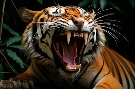 Premium AI Image An Angry Tiger With Its Mouth Open