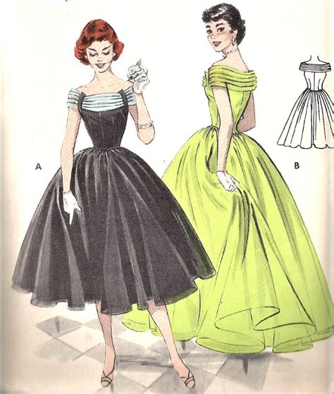 1950s DREAMY Evening Gown Party Dress Pattern BUTTERICK 7206 Flattering