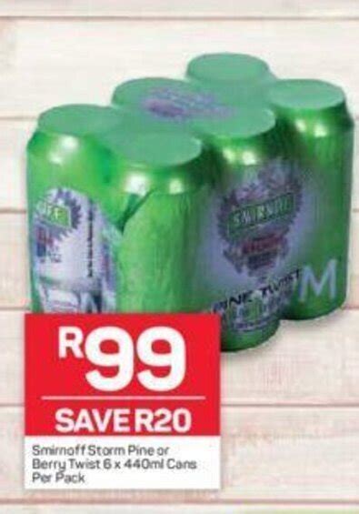 Smirnoff Storm Pine Or Berry Twist X Ml Cans Per Pack Offer At