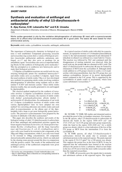 Pdf Synthesis And Evaluation Of Antifungal And Antibacterial Activity