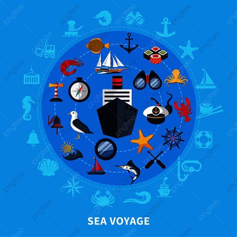 Nautical Compass Vector Hd Images Nautical Concept With Ship Seagull And Compass On Blue