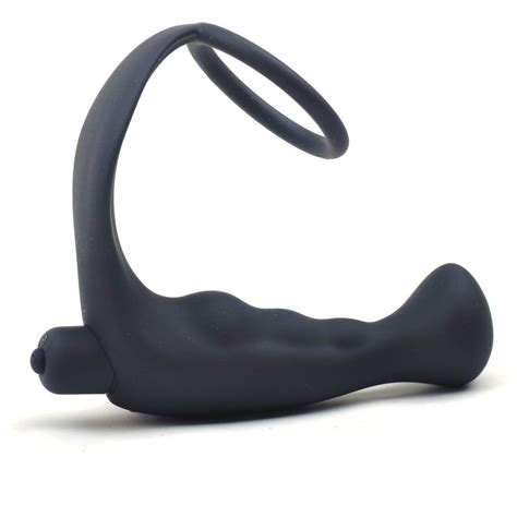 Black Silicone Anal Plug Vibrator With Cock Ring BondageBox Free