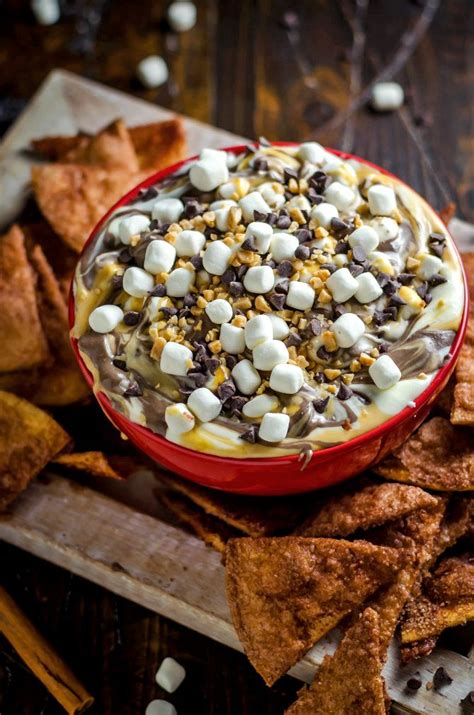 Salted Caramel Smore Dip With Cinnamon Sugar Chips Host The Toast