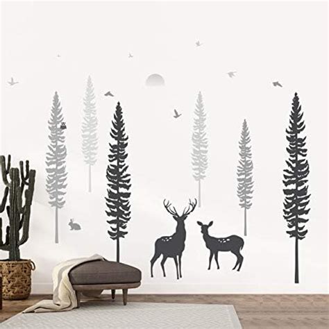 Amazon Decalmile Watercolor Pine Tree Wall Decals Christmas