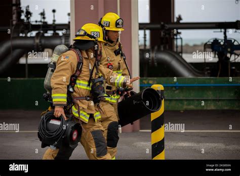 Firefighters With Marine Corps Installations Pacific Fire And Emergency