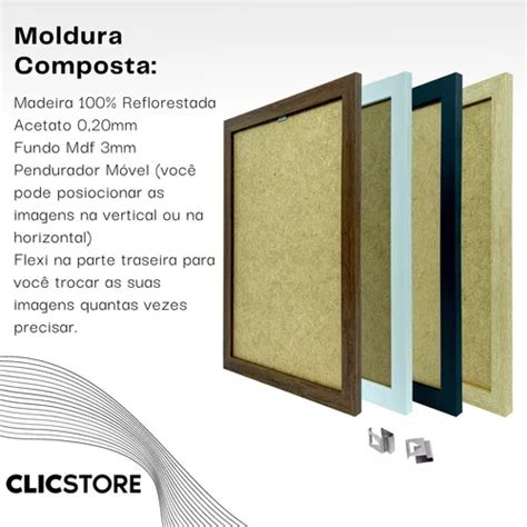 Moldura X Acetato Quadros Parede Certificados Fundo Mdf Cor