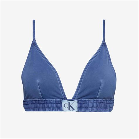 Calvin Klein Fixed Triangle Kad N Mavi Bikini St Kadin Mayo Bikini