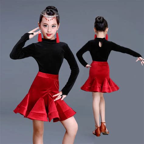 Novo Vestido De Dan A Latina Para Meninas Venda De Manga Longa Cha Rumba Samba Saia