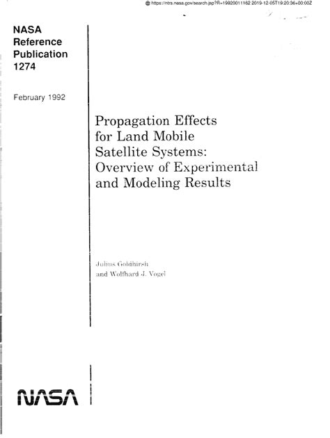 Fillable Online Ntrs Nasa Propagation Effects For Land Mobile Satellite