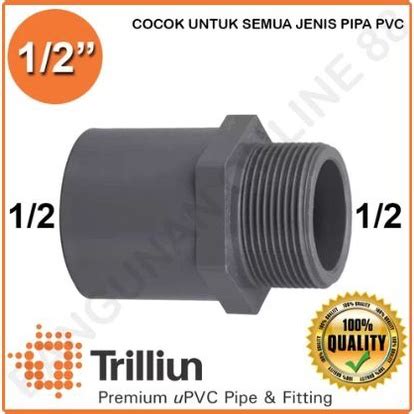 Jual Sock Drat Luar 1 2 Inch TRILLIUN PIPA PVC VALVE SOCKET 1 2 ABU