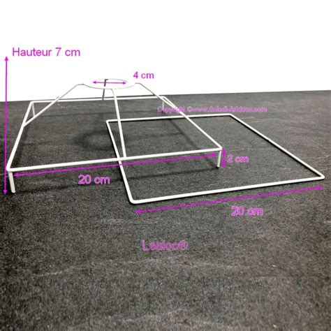 Set d Ossature Carré avec pieds 20cm pour abat jour Tête Carrée avec