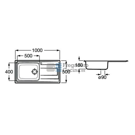 Fregadero Inoxidable X Cm Budapest Ei Roca Tienda Especializada