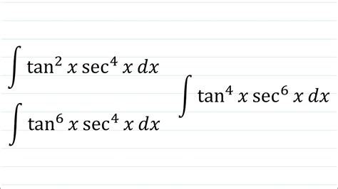 Tan Sec Sec Cal Trigonometric Integral