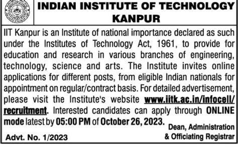 IIT Kanpur Recruitment 2023 90 Non Teaching Posts Apply Now