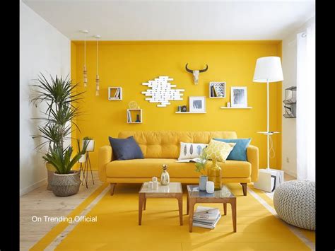 64 Yellow Wall Color Combination II Yellow Wall Paint Designs Ideas 0