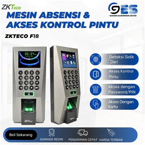 Jual Mesin Absensi Fingerprint Sidik Jari Zkteco F18 Akses Kontrol