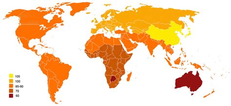 Countries by average IQ - Vivid Maps