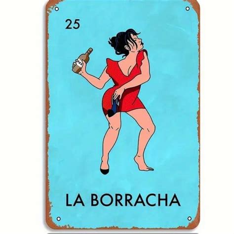 La Borracha The Drunk Loteria Card Mexican Bingo Lottery Decorations