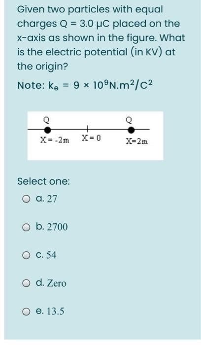 Solved Given Two Particles With Equal Charges Q Pc Chegg