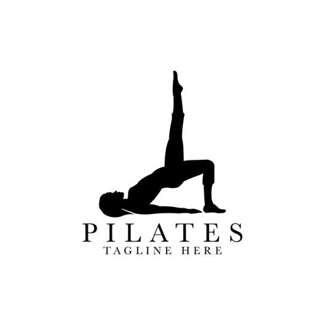 Pilates Position Female Silhouette Logo Design Vector Vector