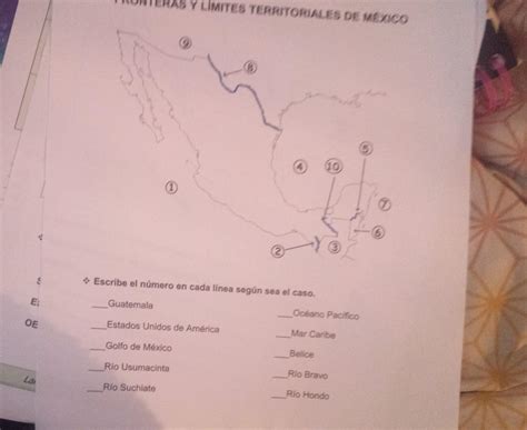 fronteras y límites territoriales de México Brainly lat