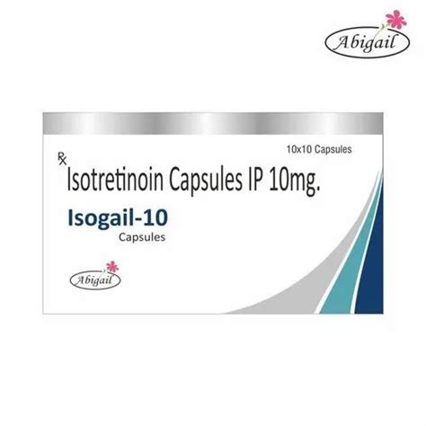 Isogail 10 Finished Product Isotretinoin Capsules IP Packaging Size