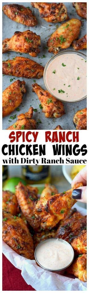 Spicy Ranch Chicken Wings With Dirty Ranch Sauce Are The Perfect