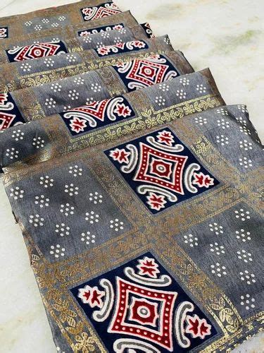 Ajrak Printed Saree at Rs 999 in Surat | ID: 26401022712