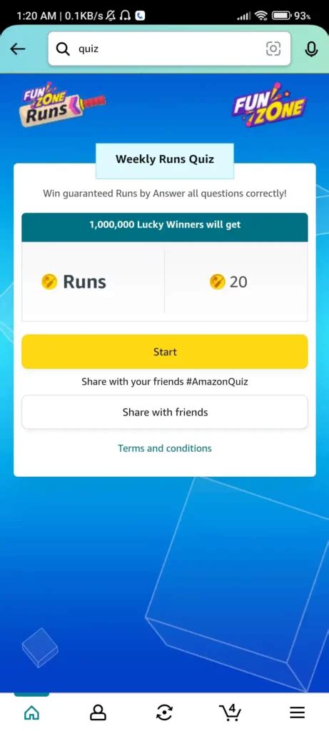 Amazon Fz Weekly Runs Quiz Answers Win 20 Runs