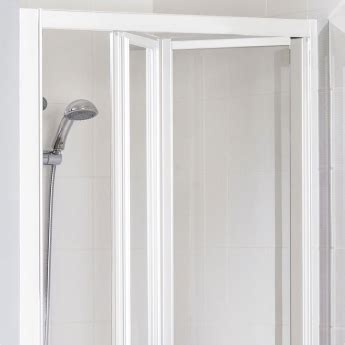 Lakes Classic White Framed Bi Fold Shower Door Mm Glass