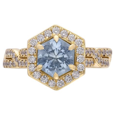 Geometric Hexagonal Diamond Ring At 1stdibs Elongated Hexagon