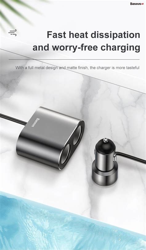 Baseus High Efficiency One to Two Cigarette Lighter(dual-cigarette lig