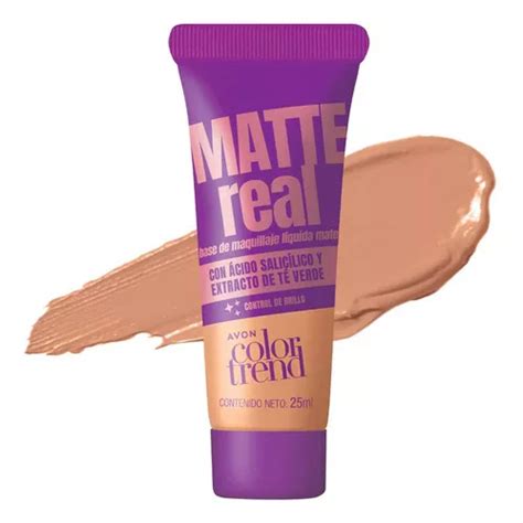 Avon Base De Maquillaje Liquida Matte Real Color Trend 25ml Tono Beige