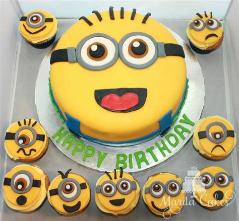 Minion Despicable Me Cake And Cupcakes Maritacakes Cake