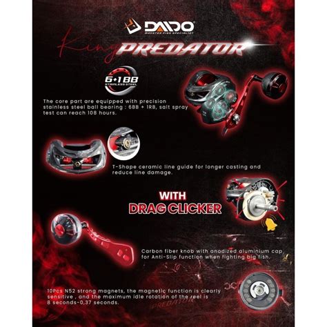 Jual Reel Bc Baitcasting Daido King Predator Sw L Bearing Max