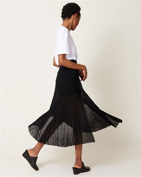 Sheer Pleat Skirt In Black Maria Mcmanus Covet Lou Covet Lou