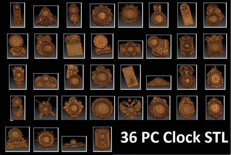 Pc D Stl Wall Clocks Models Set For Cnc Router Engraver Carving