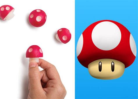 Un Utensilio Que Convierte Los Rabanitos En Hongos De Super Mario