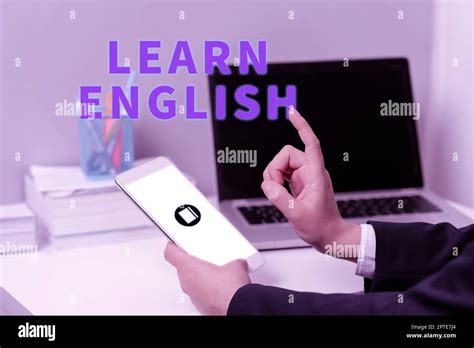 Texto de escritura a mano Aprenda inglés Palabra escrita en lenguaje