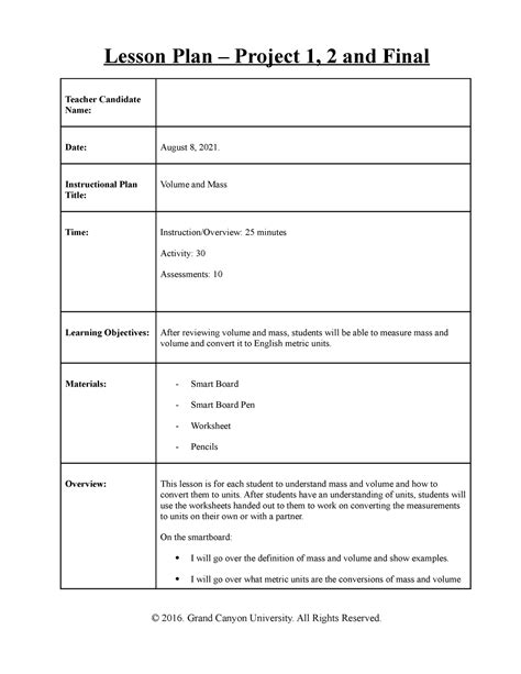 MAT 151 Lesson Plan 2 Lesson Plan Project 1 2 And Final Teacher